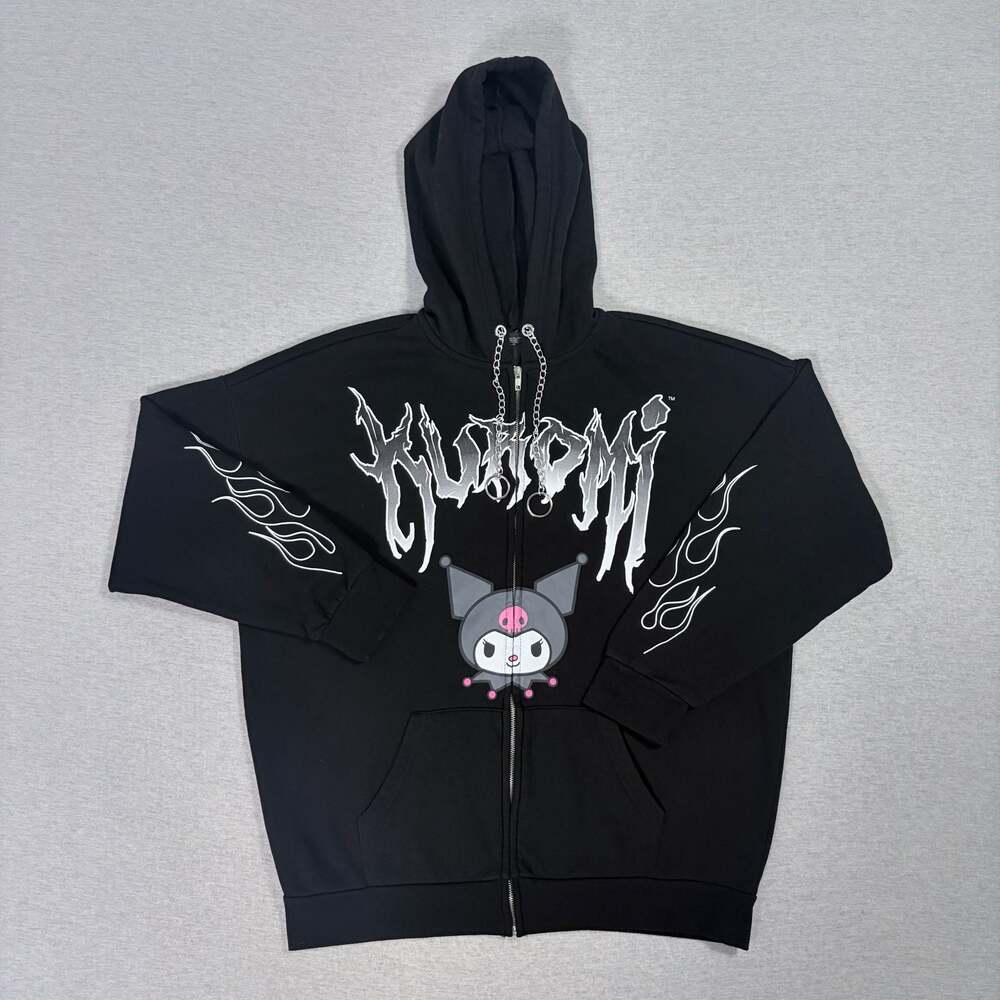 Modern Hot topic X Kuromi Flames Metal Girls Hoodie size medium goth